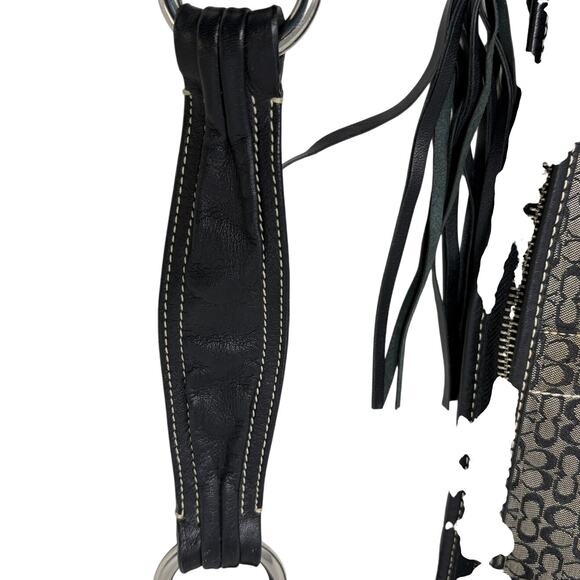 Vintage Y2K Coach Signature Jacquard Canvas Leather Bottom Bag Soho D062-2158 - Picture 5 of 11